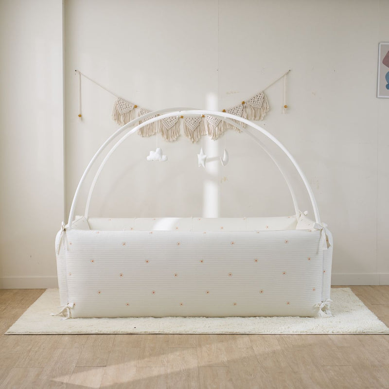 LOLBaby Cotton Embroidery Bumper Bed with Hanging Toy and Canopy - Golden Dragon (Pre Order Feb 2026)-10