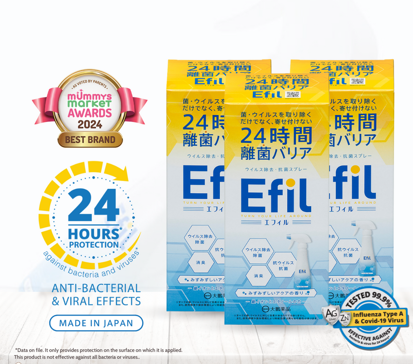 Efil Disinfectant Spray 50ml / 300ml - 24 Hours Barrier Protection Against Bacteria and Viruses