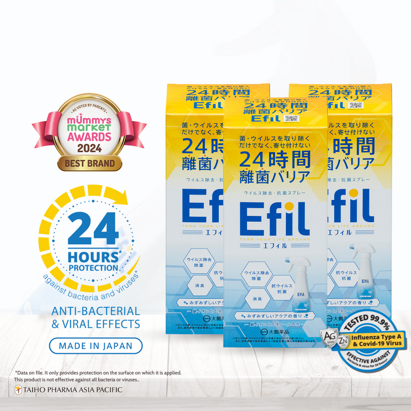 Efil Disinfectant Spray 50ml / 300ml - 24 Hours Barrier Protection Against Bacteria and Viruses
