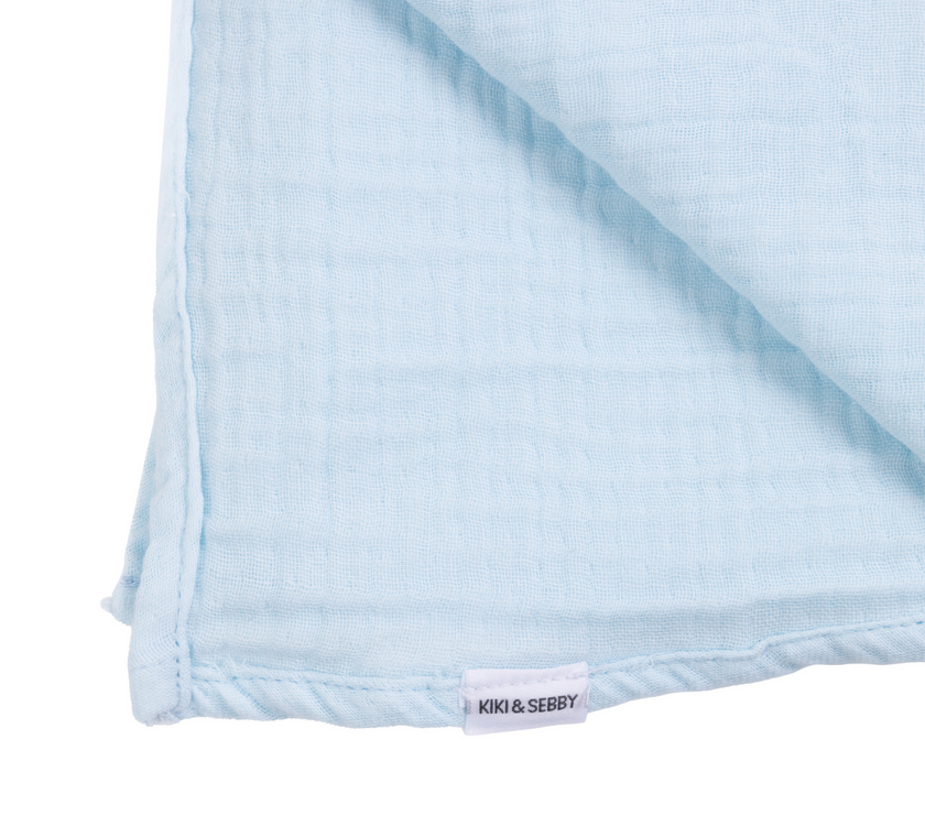 KIKI & SEBBY BLUE 100% Cotton Muslin Blanket