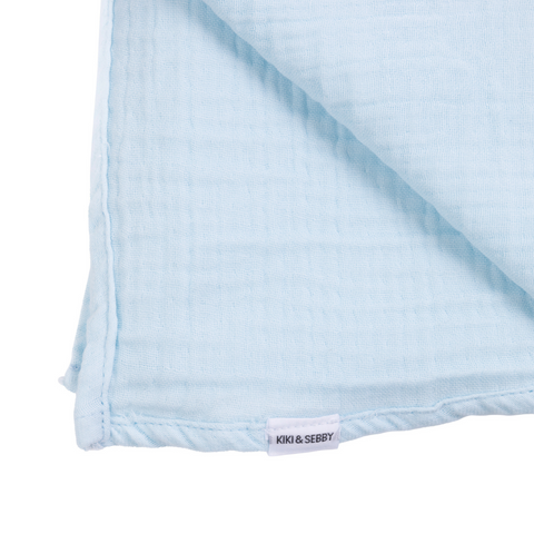 KIKI & SEBBY BLUE 100% Cotton Muslin Blanket