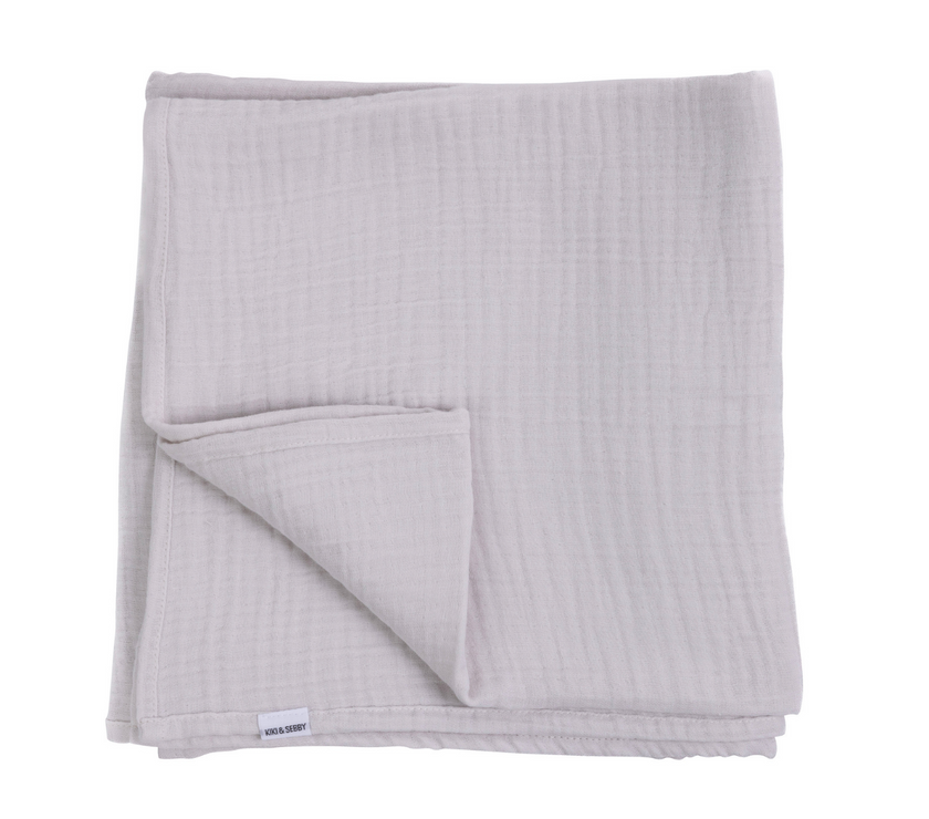 KIKI & SEBBY GREY 100% Cotton Muslin Blanket