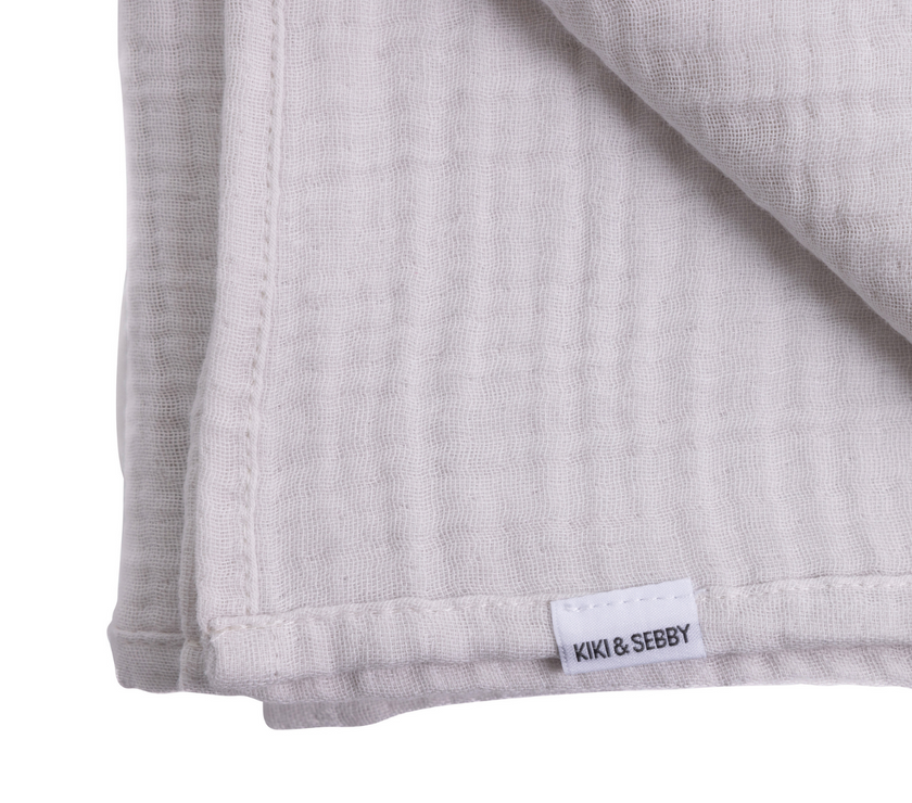 KIKI & SEBBY GREY 100% Cotton Muslin Blanket
