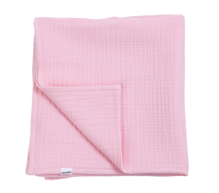 KIKI & SEBBY PINK 100% Cotton Muslin Blanket