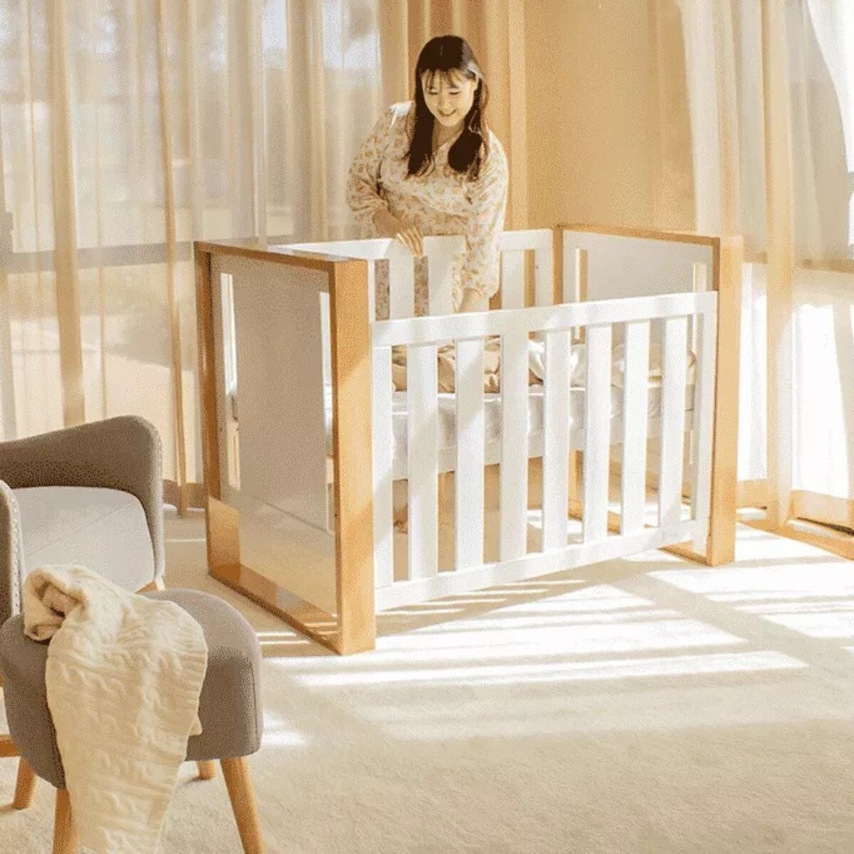 Babyhood Malika Cot - Natural/White (CNY Promo Till 16 Feb)-6