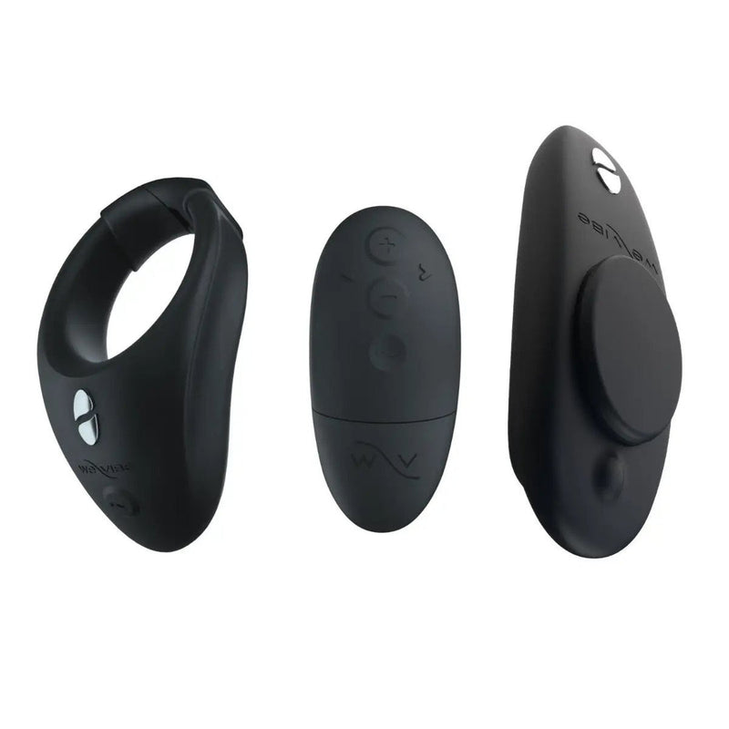 We Vibe Tease Us Set Bond + Moxie App-Controlled Wearable Cock Ring and Clitoral Vibrator (Black)-3