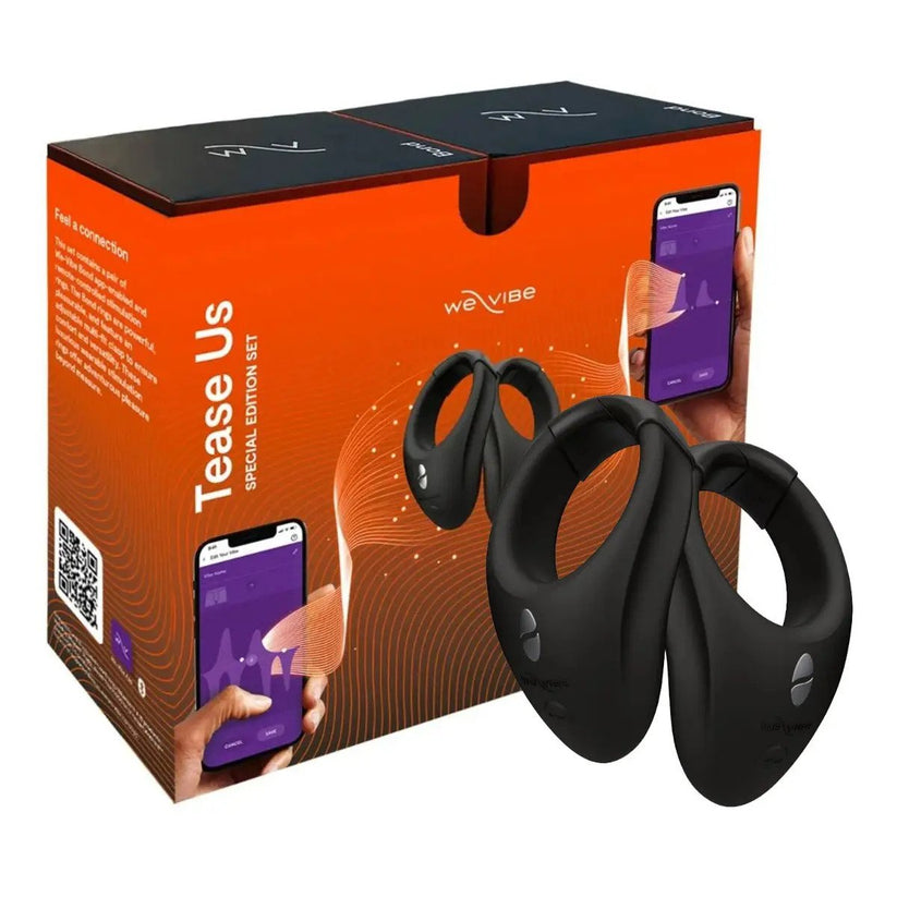 We Vibe Tease Us Set Bond + Bond App-Controlled Wearable Cock Ring (Black)