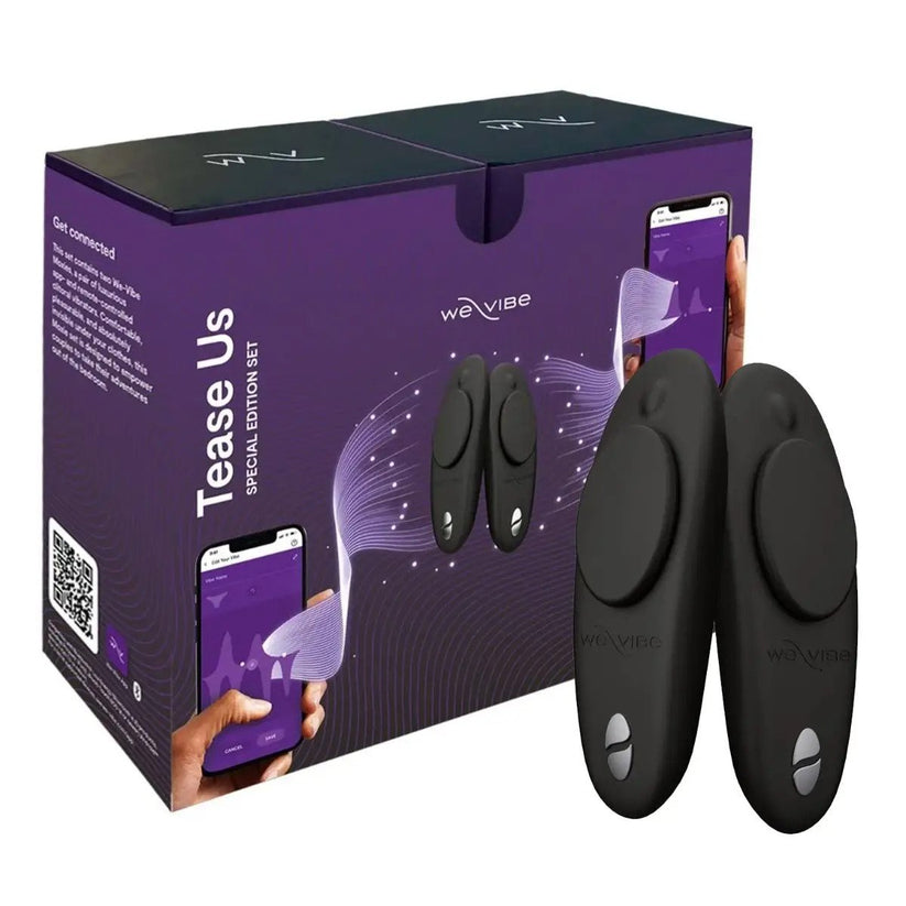 We Vibe Tease Us Set Moxie + Moxie App-controlled Wearable Clitoral Vibrators (Black)