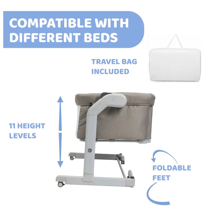 Chicco Next2Me Magic Evo Co-sleeping Cot Dark Grey