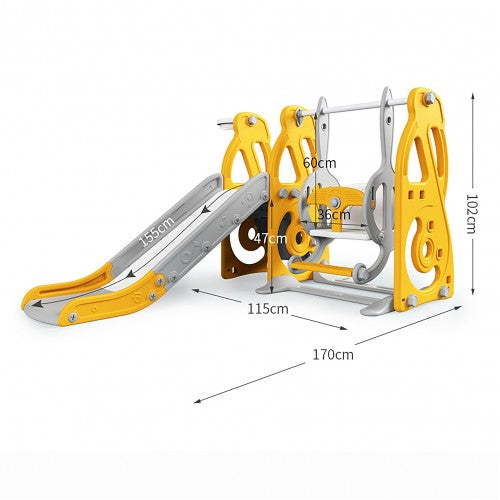 Lucky Baby Smart System Safety 3 in 1 Toddler Slide/Swing Playground - Grey (Indoor/Outdoor)-7