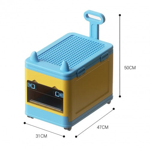 Stackable Toy Clothes Storage Box W/ Wheel & Lid-7