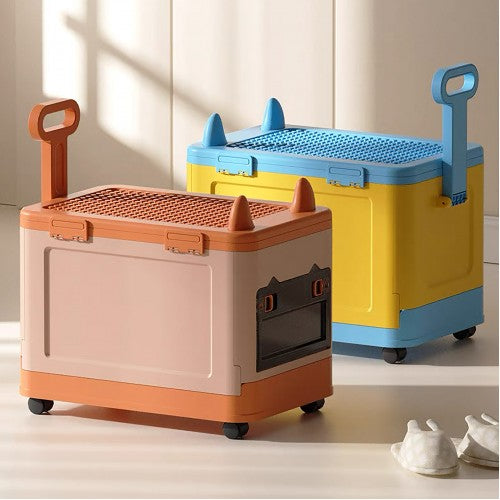 Stackable Toy Clothes Storage Box W/ Wheel & Lid-1