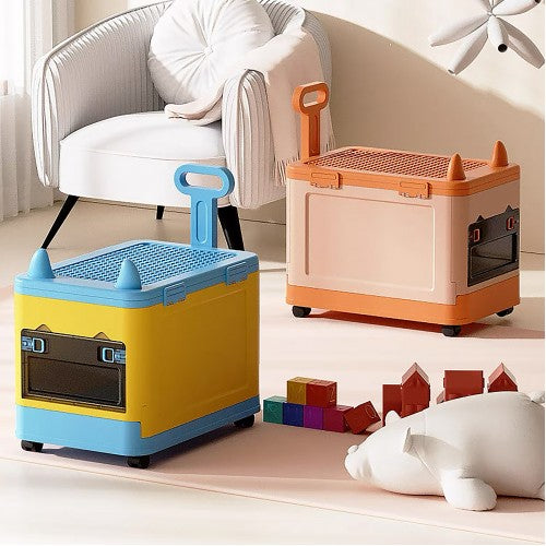 Stackable Toy Clothes Storage Box W/ Wheel & Lid