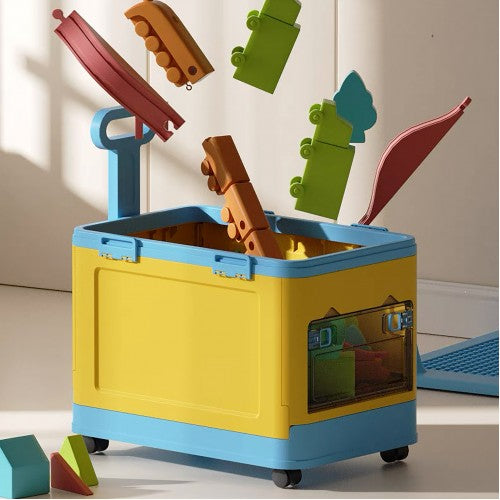 Stackable Toy Clothes Storage Box W/ Wheel & Lid-4