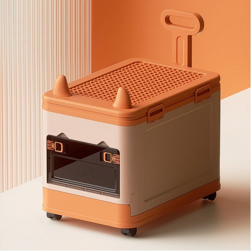 Stackable Toy Clothes Storage Box W/ Wheel & Lid-8