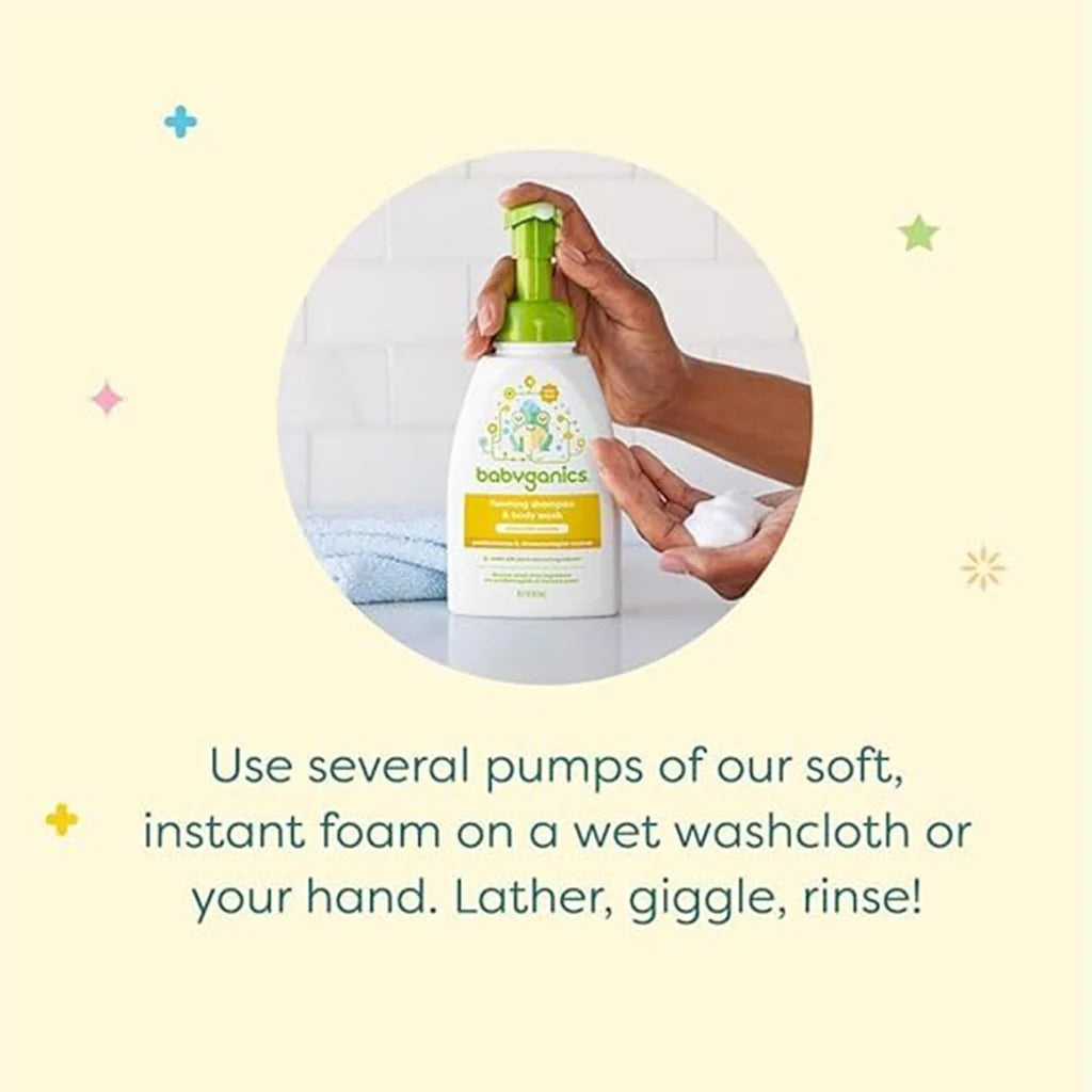 Babyganics shampoo + body wash, chamomile verbena, 473ml