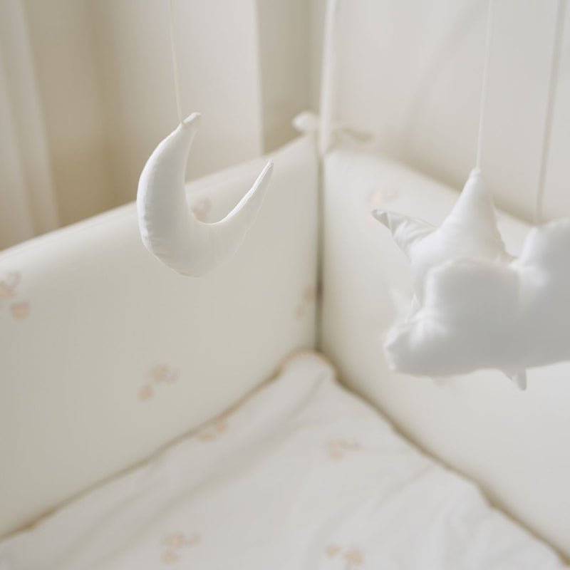 LOLBaby Cotton Embroidery Bumper Bed with Hanging Toy and Canopy - Golden Dragon (Pre Order Feb 2026)-5