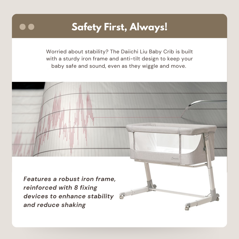 Daiichi Liu Baby Bed Side Crib - Available in Assorted Colours-6