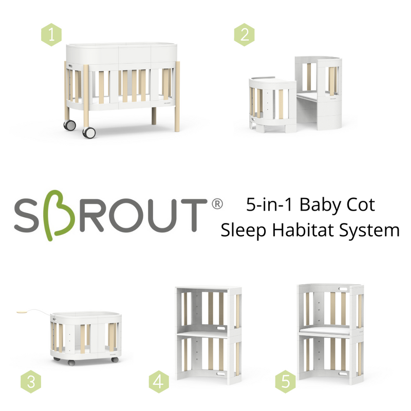 Kiki & Sebby SBROUT® 5-in-1 Multifunctional Baby Cot Bundle-2