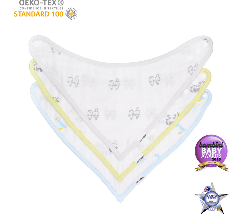 Kiki and Sebby 6-Layer Muslin Bandana Bibs