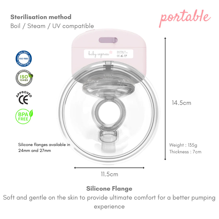[NEW Version 5] Baby Express Be Free Wearable Breast Pump