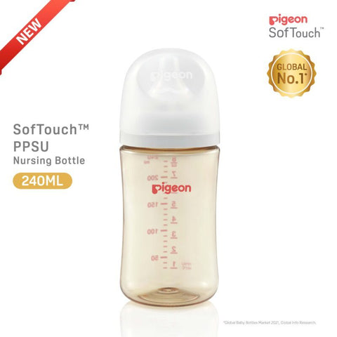 Pigeon SofTouch™ PPSU Nursing Bottle - Logo 240ml
