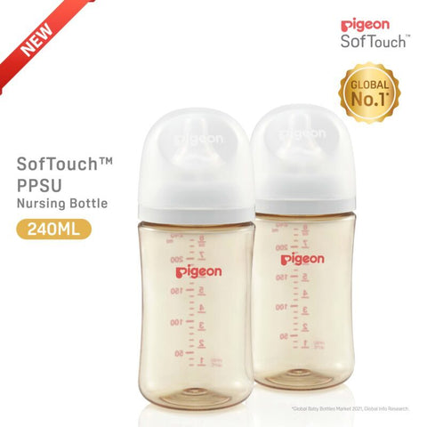Pigeon SofTouch™ PPSU Nursing Bottle - Twin Pack 240ml