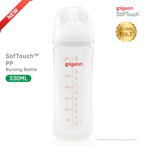 Pigeon SofTouch™ PP Nursing Bottle - Logo 330ml x2