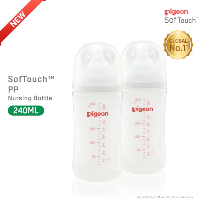 Pigeon SofTouch™ PP Nursing Bottle - Twin Pack 240ml