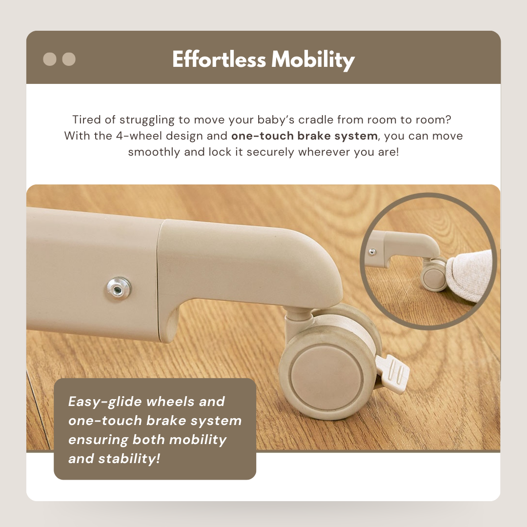 Daiichi Liu Baby Bed Side Crib - Available in Assorted Colours-8