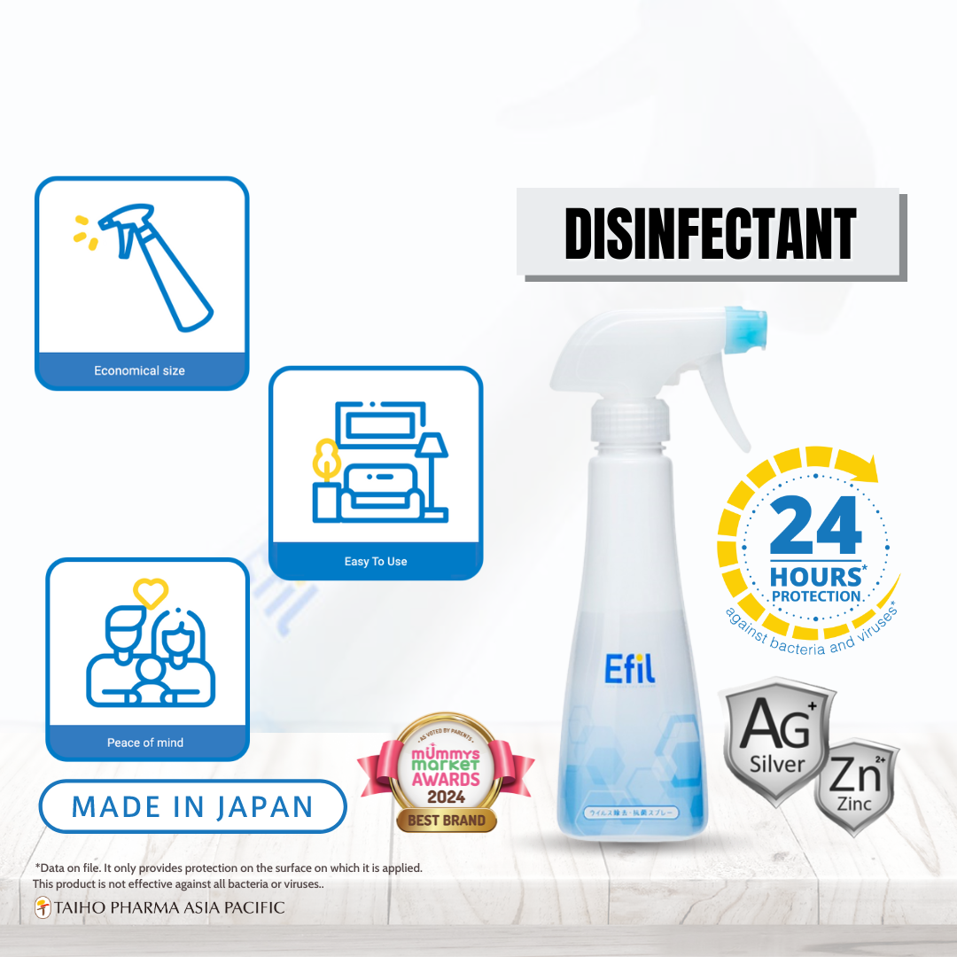 Efil Disinfectant Spray 50ml / 300ml - 24 Hours Barrier Protection Against Bacteria and Viruses