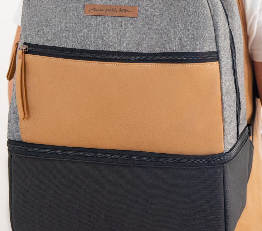 Petunia Pickle Bottom Axis Backpack: Camel/Graphite (CNY Promo + GWP)