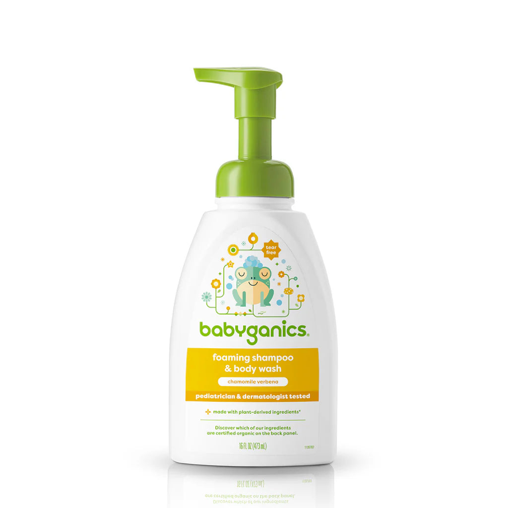 Babyganics shampoo + body wash, chamomile verbena, 473ml