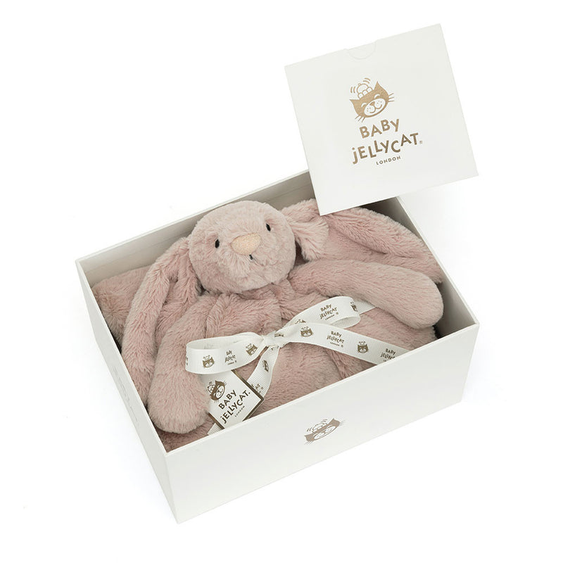 Jellycat Bashful Luxe Bunny Rosa Blankie-1