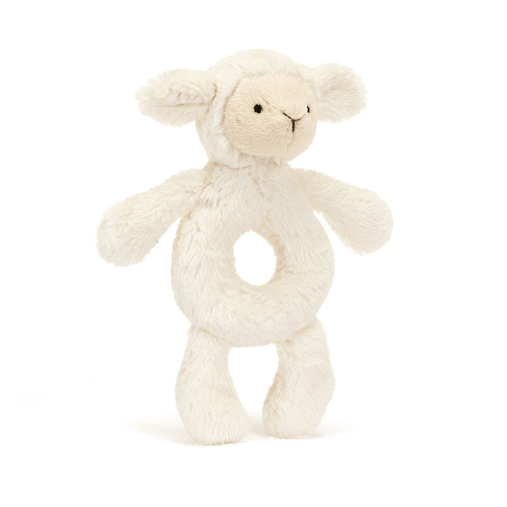 Jellycat Bashful Lamb Ring Rattle (BRR4LAM)