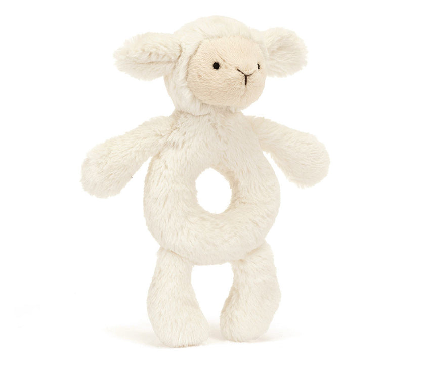 Jellycat Bashful Lamb Ring Rattle (BRR4LAM)
