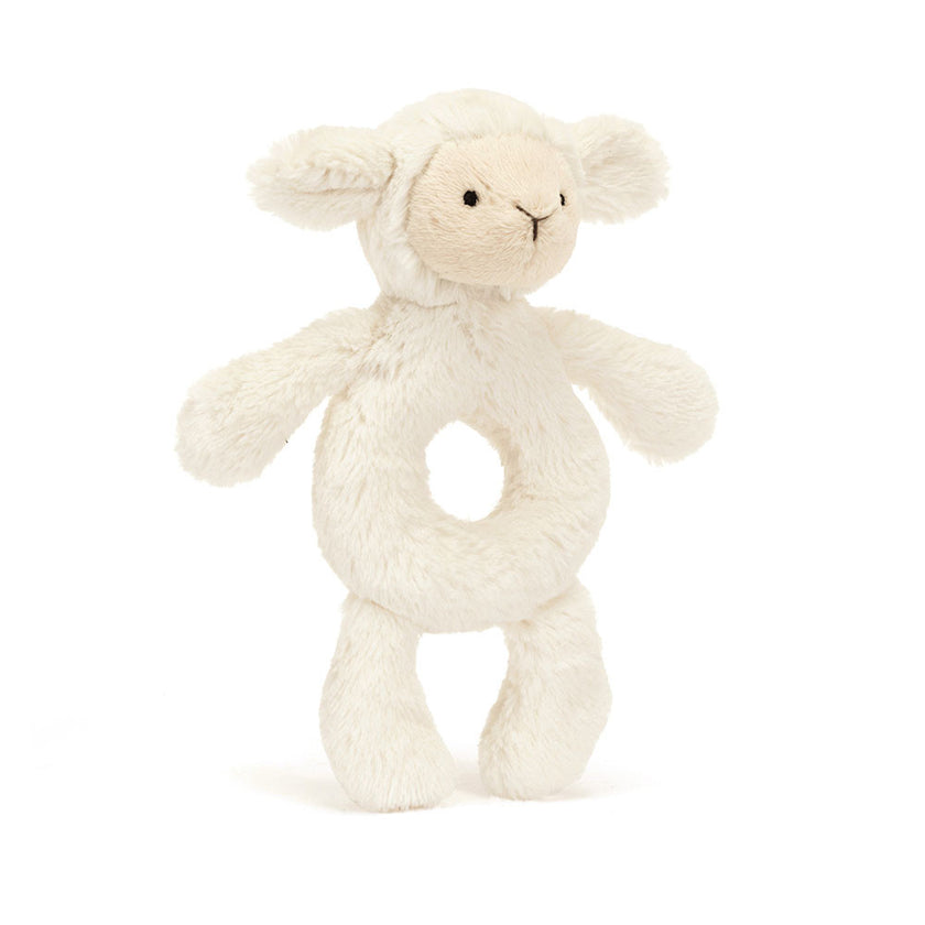 Jellycat Bashful Lamb Ring Rattle (BRR4LAM)