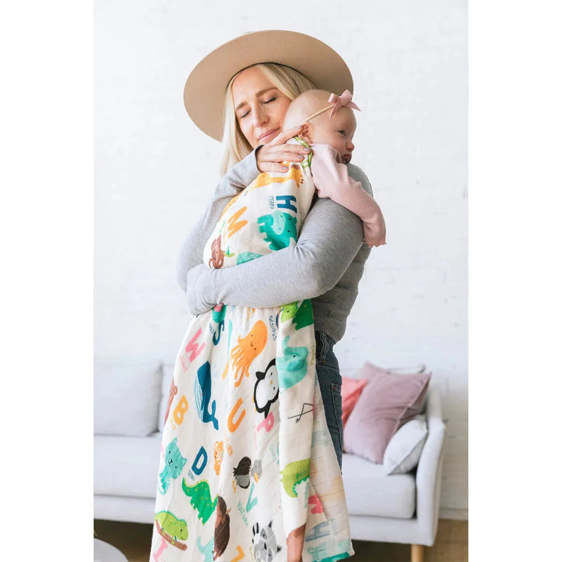 Tula Cuddle Me Baby Throw Blanket Large - Animal Alphabet-3