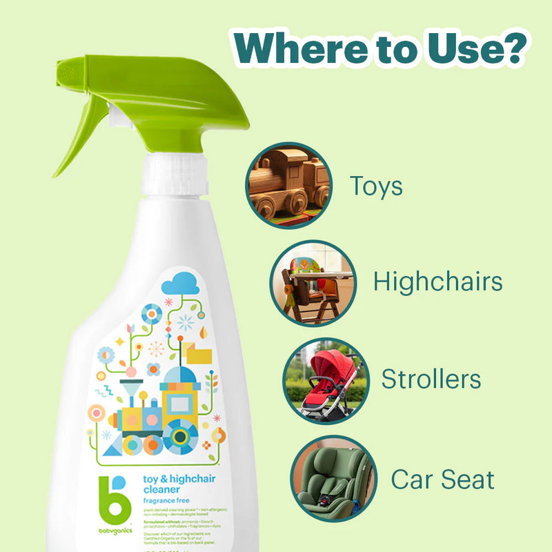 Babyganics toy-highchair cleaner, fragrance free 502ml-3