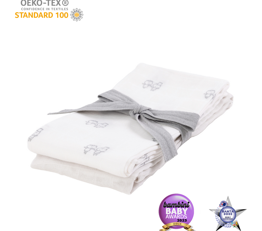 KIKI & SEBBY® Bamboo Cotton Muslin Swaddle Blankets – 2 pack