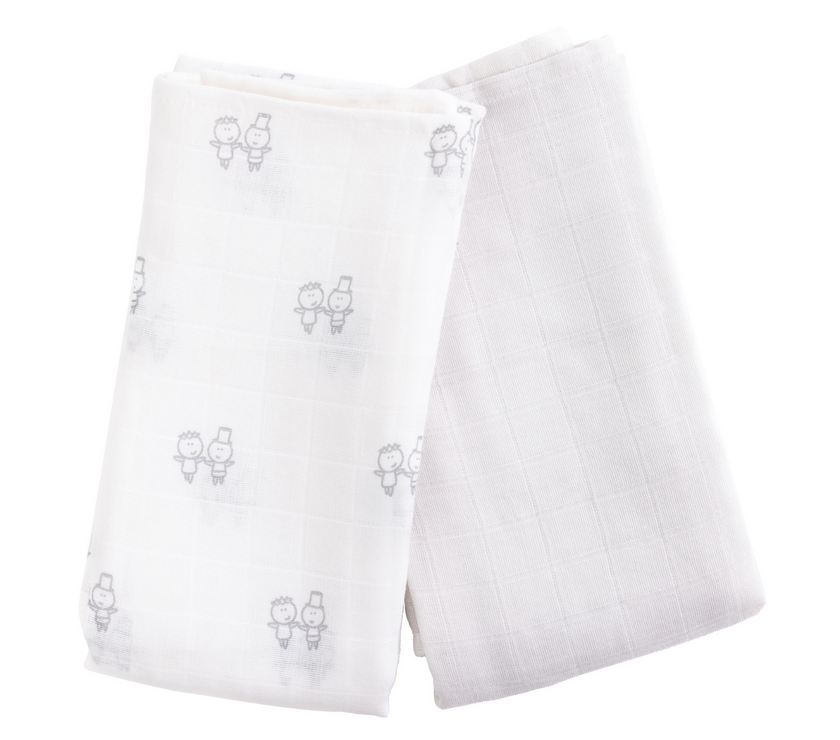 KIKI & SEBBY® Bamboo Cotton Muslin Swaddle Blankets – 2 pack