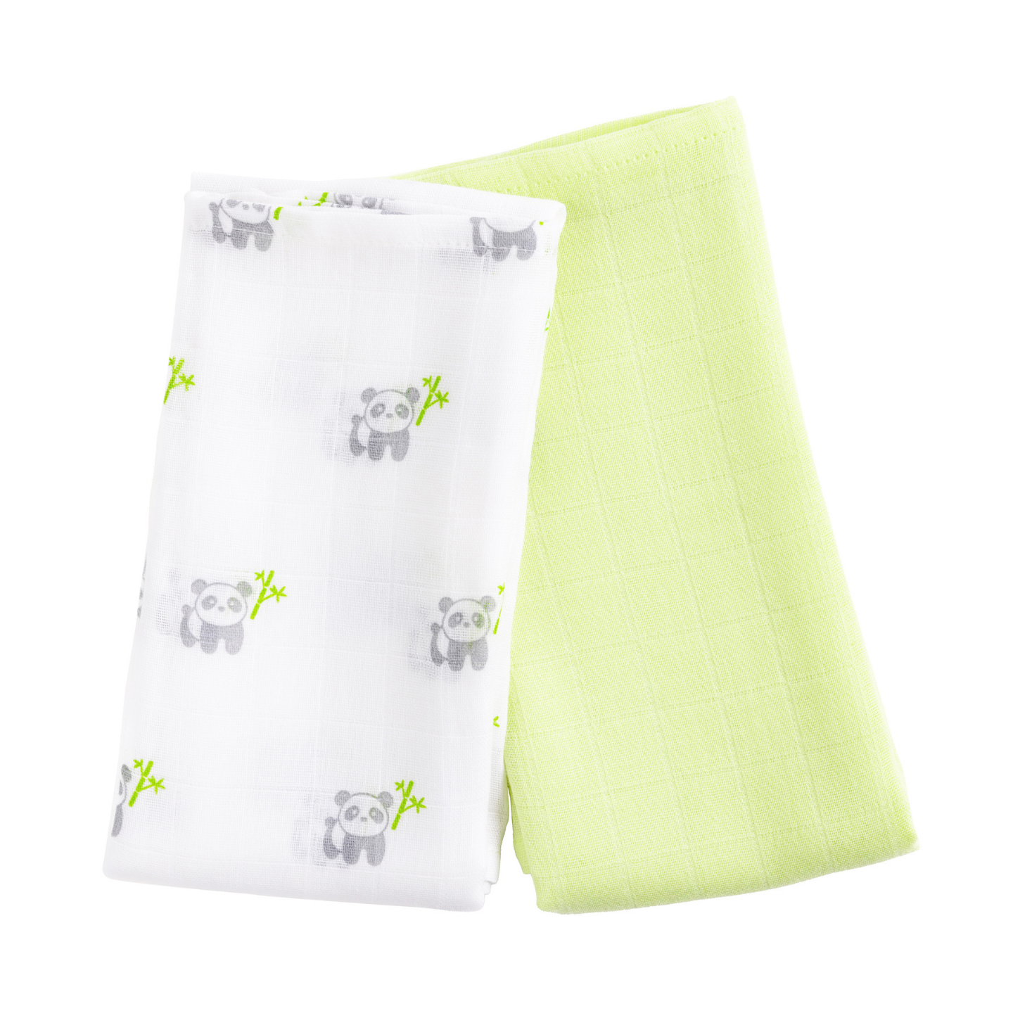 Kiki and Sebby PANDA Bamboo Cotton Muslin Swaddle Blankets – 2 pack