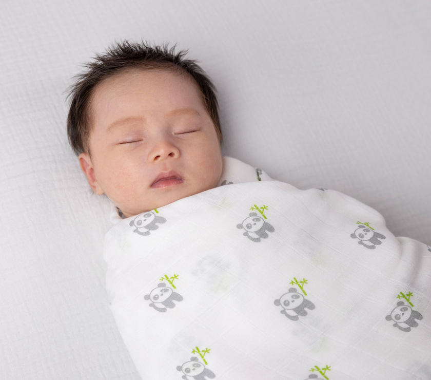 Kiki and Sebby PANDA Bamboo Cotton Muslin Swaddle Blankets – 2 pack