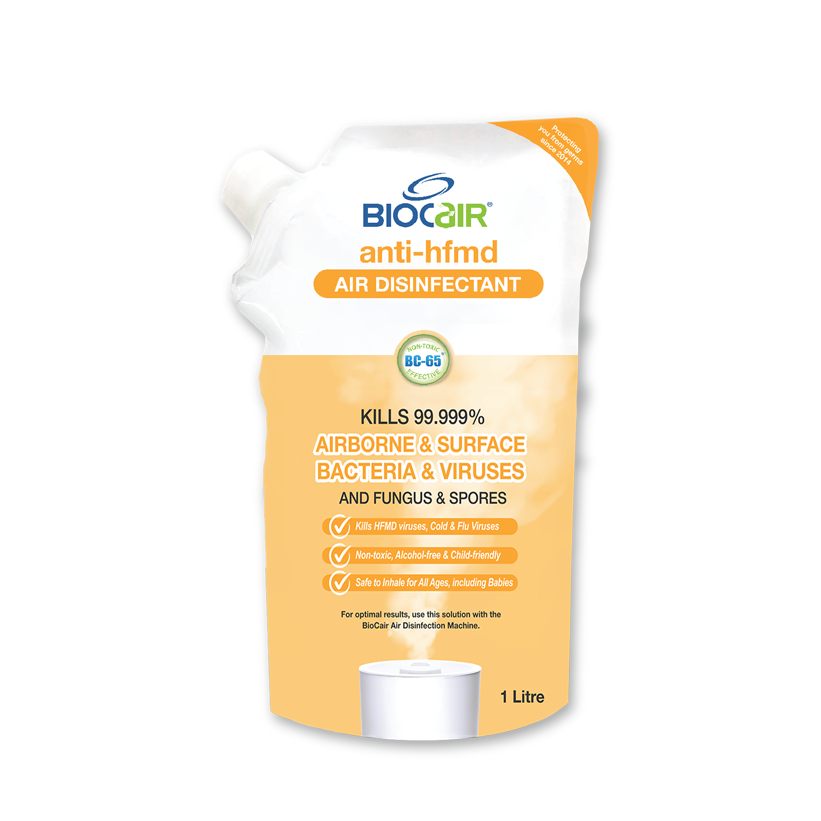 BioCair Anti-HFMD BioActive Air Purifying Solution, 1 Litre