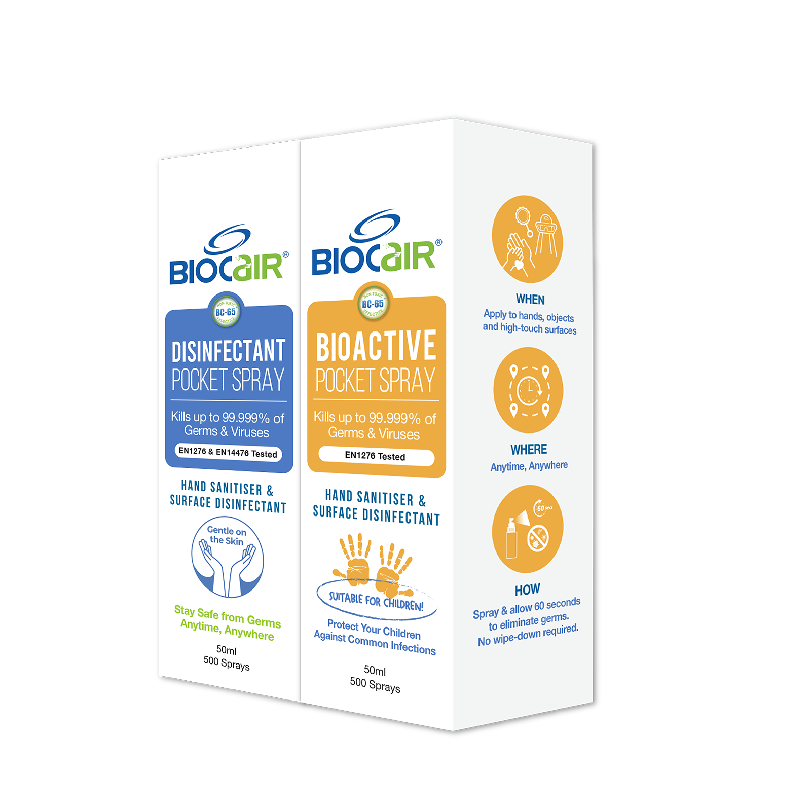BioCair Pocket Spray Combo Twin Pack, 50ml