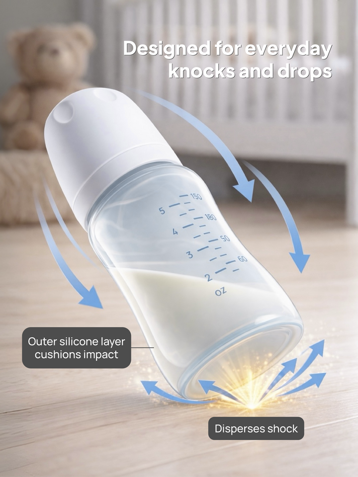 SiliGlass Milk Bottle 240ml (6M+)