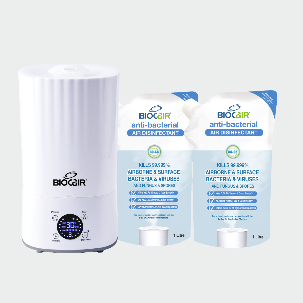 BioCair Classic 250 Anti-Bacterial Disinfectant Air Disinfection Bundle