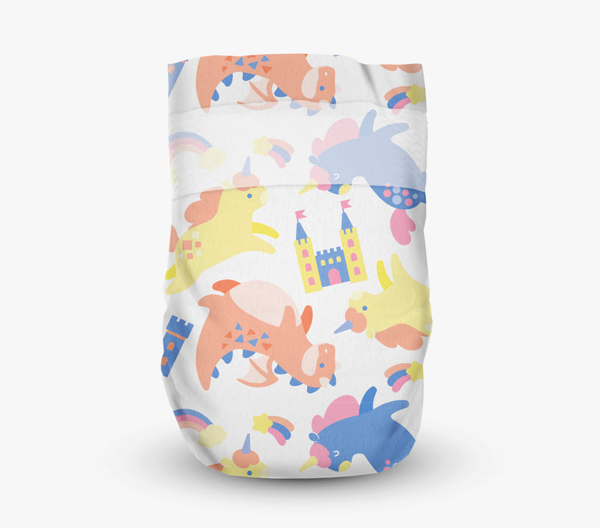 Offspring Fashion Newborn Diapers (1 carton - 4 packets) - Random Designs