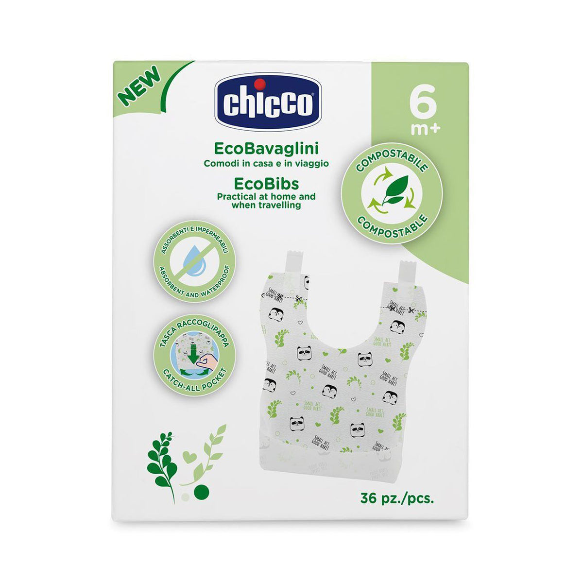 Chicco Disposable Compost Bibs 36 Pcs-1
