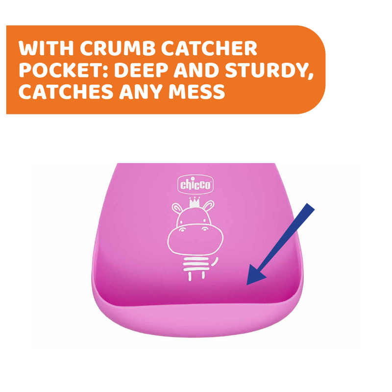 Chicco Easy Roll Silicone Bib With Crumble Catcher-7